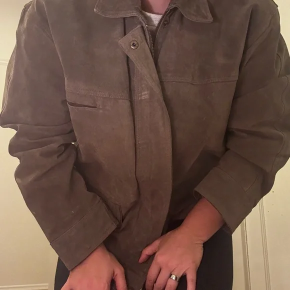 Vintage Men's Brown Suede Jacket - Picture 2 of 7